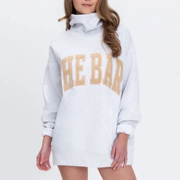 THE BAR | NWT! ARLO HIGHEST NECK LT HEATHER GREY/NUDE - Picture 1 of 4